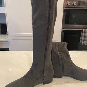 Ron White Grey Stretch Eco Suede Boot Size Euro 39/US 8.5 NEW
